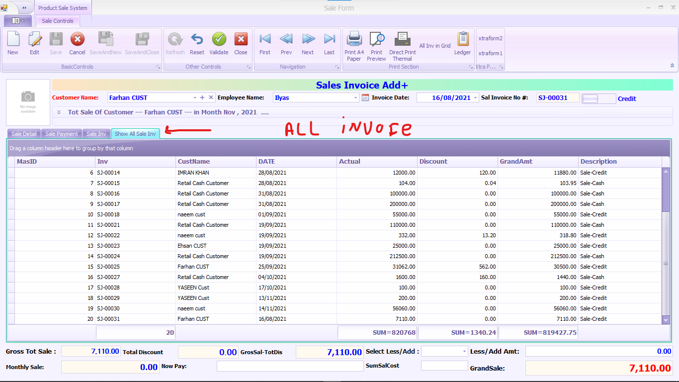 Sales Form